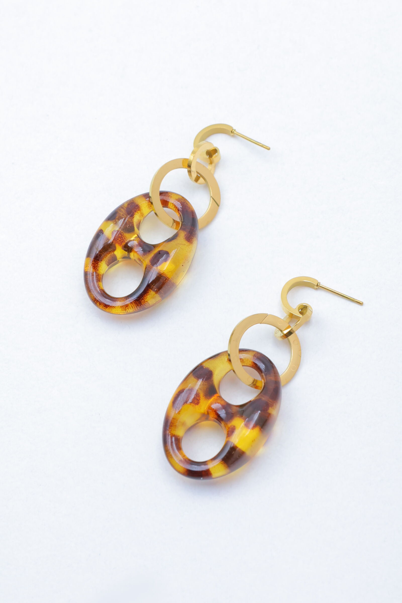 Ohrhänger aus Edelstahl mit Leopardenmuster und Schweinenase - BL294