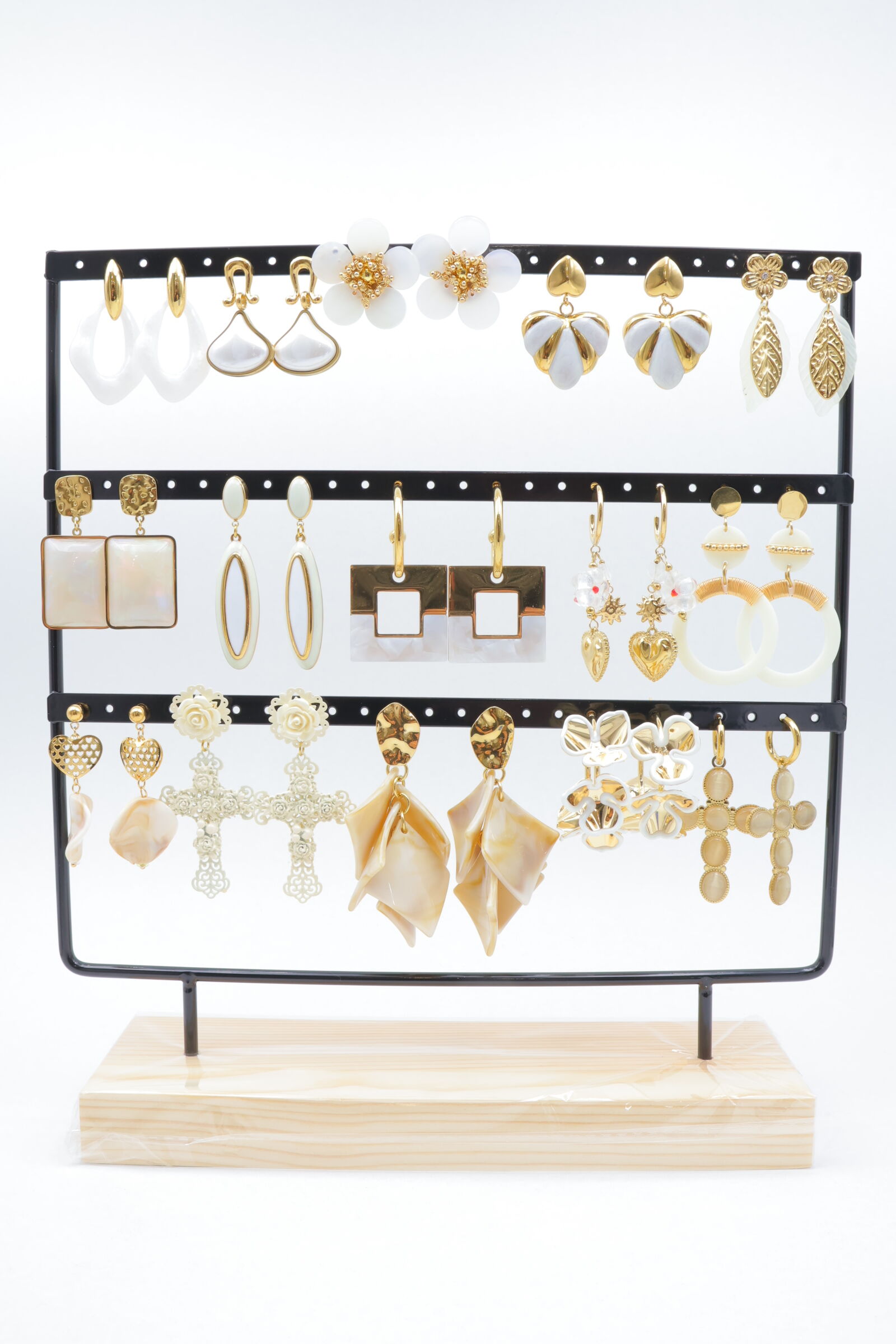 Set mit 15 Paar Ohrringen und Präsentationsständer - PRT-OREILLE120