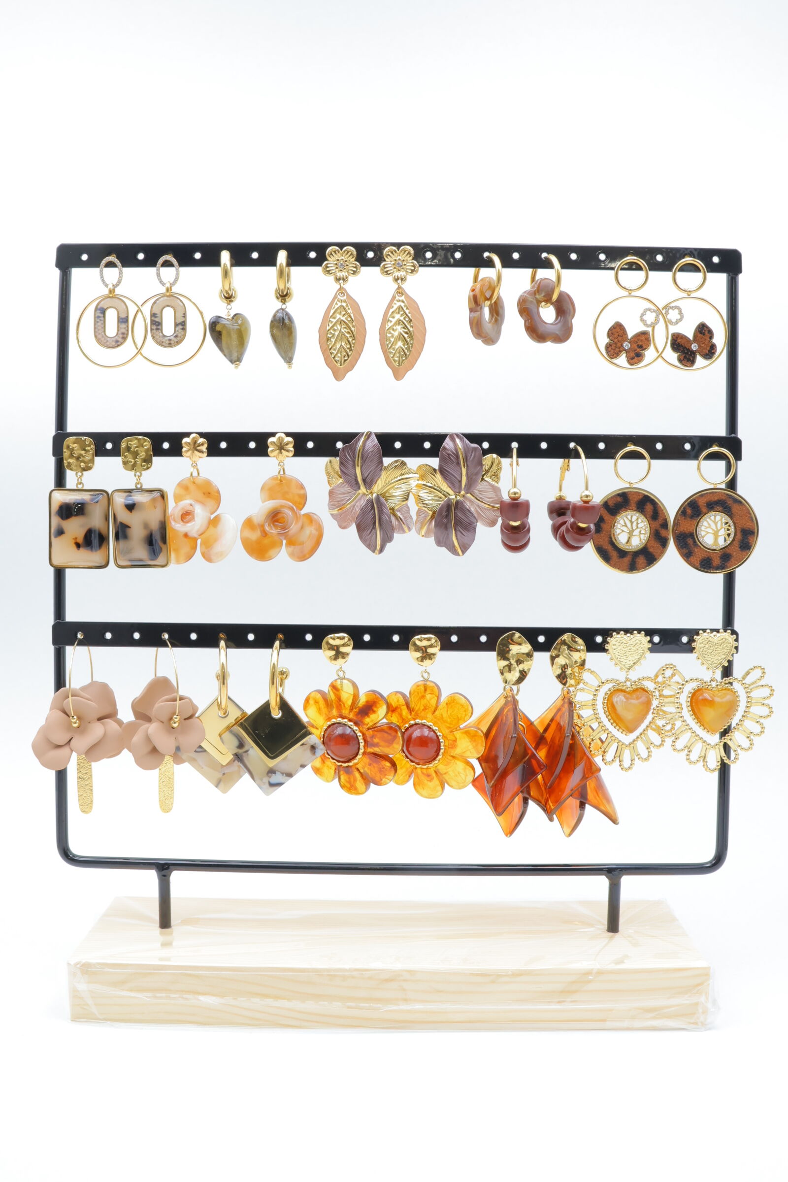 Set mit 15 Paar Ohrringen und Präsentationsständer - PRT-OREILLE123