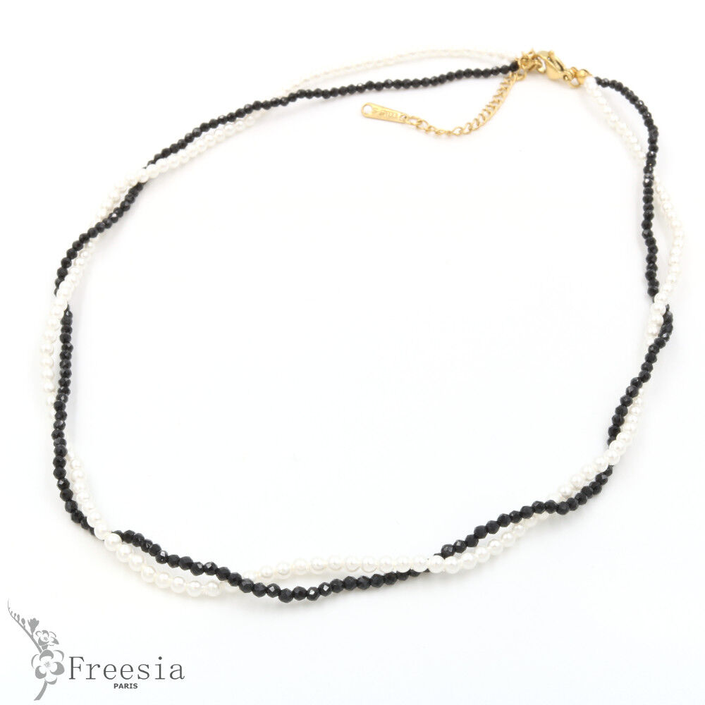 Collar de acero y piedra natural - 10110