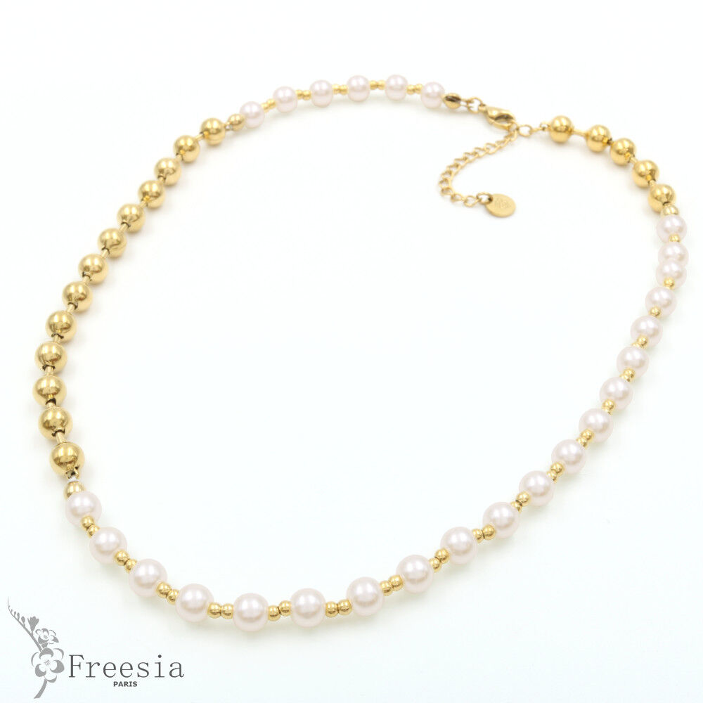 Collier acier et nacre - 10126