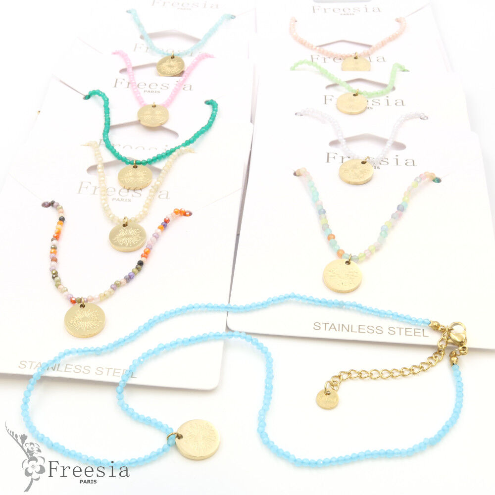 Collier acier et zirconium - 10128