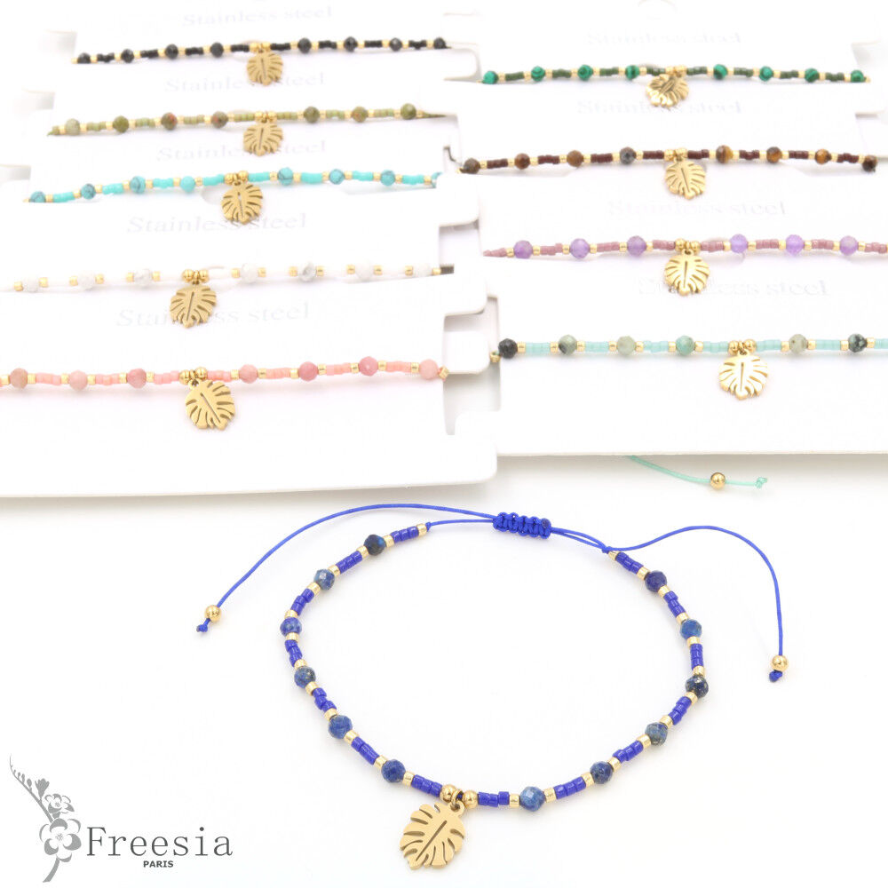 Bracelet acier et pierre naturelle - 1024401