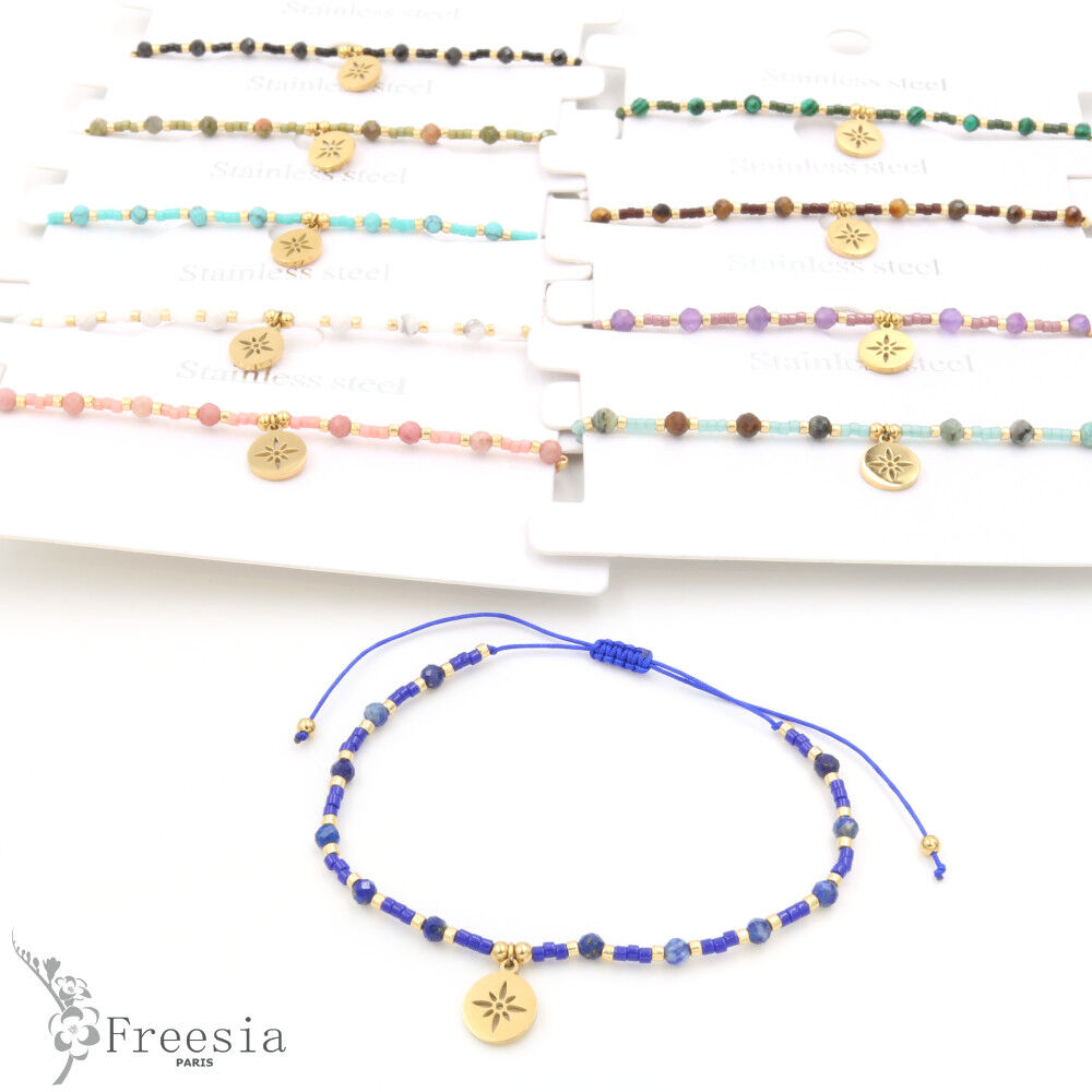 Bracelet acier et pierre naturelle - 1024402