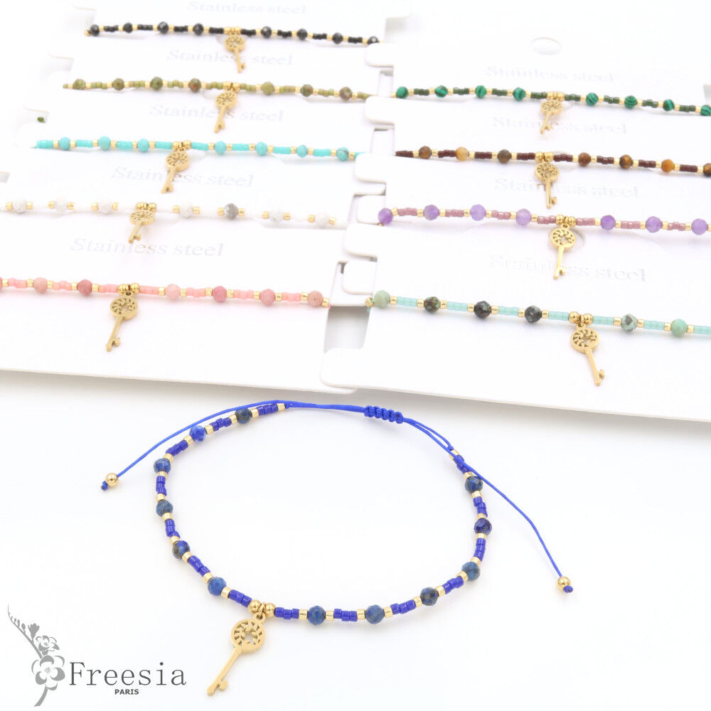 Bracelet acier et pierre naturelle - 1024403