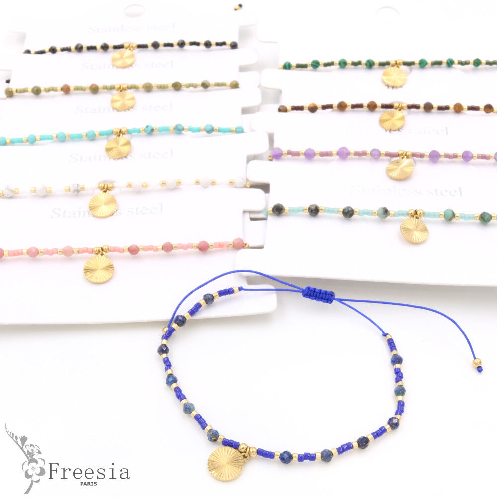 Bracelet acier et pierre naturelle - 1024405