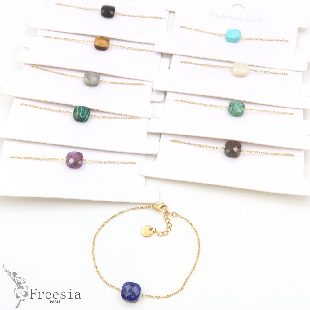 Bracelet acier et pierre naturelle - 10261