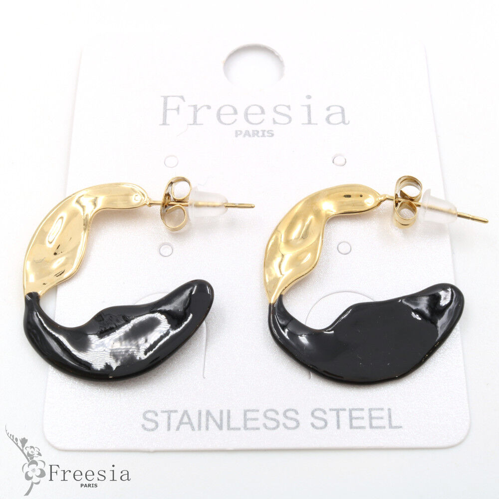Boucles d'oreilles acier laqué - 10318