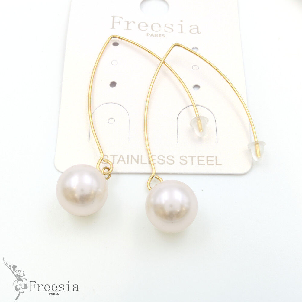 Boucles d'oreilles acier et nacre - 10352