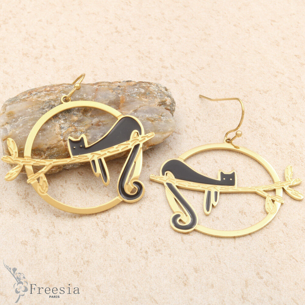 Boucles d'oreilles acier laqué - 10380