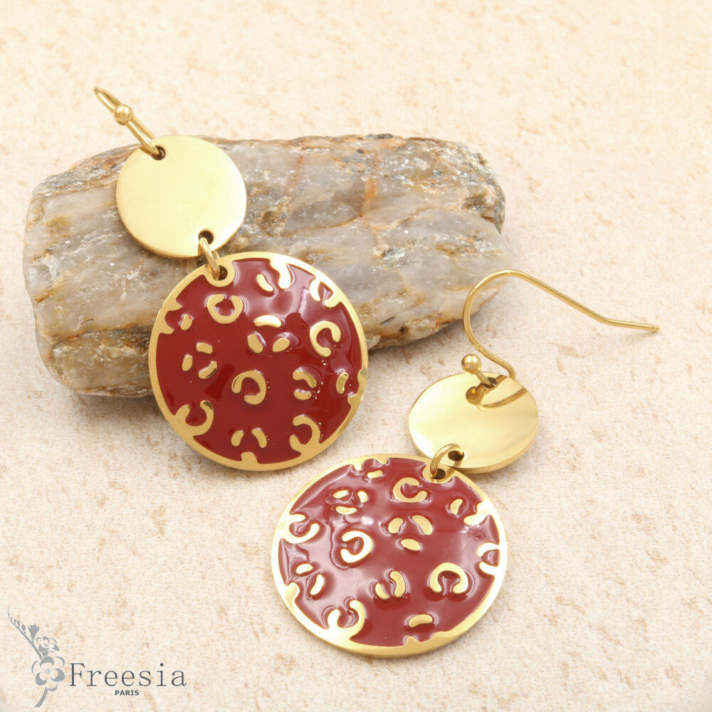 Boucles d'oreilles acier laqué - 10386