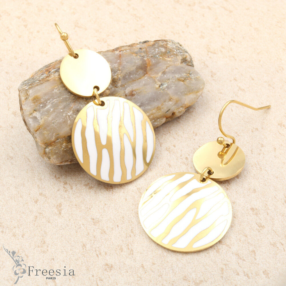 Boucles d'oreilles acier laqué - 10387