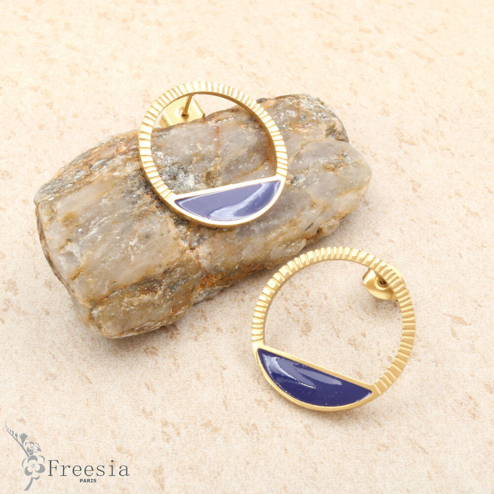 Boucles d'oreilles acier laqué - 10388