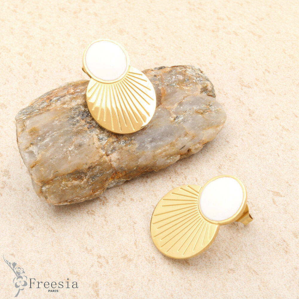 Boucles d'oreilles acier laqué - 10389