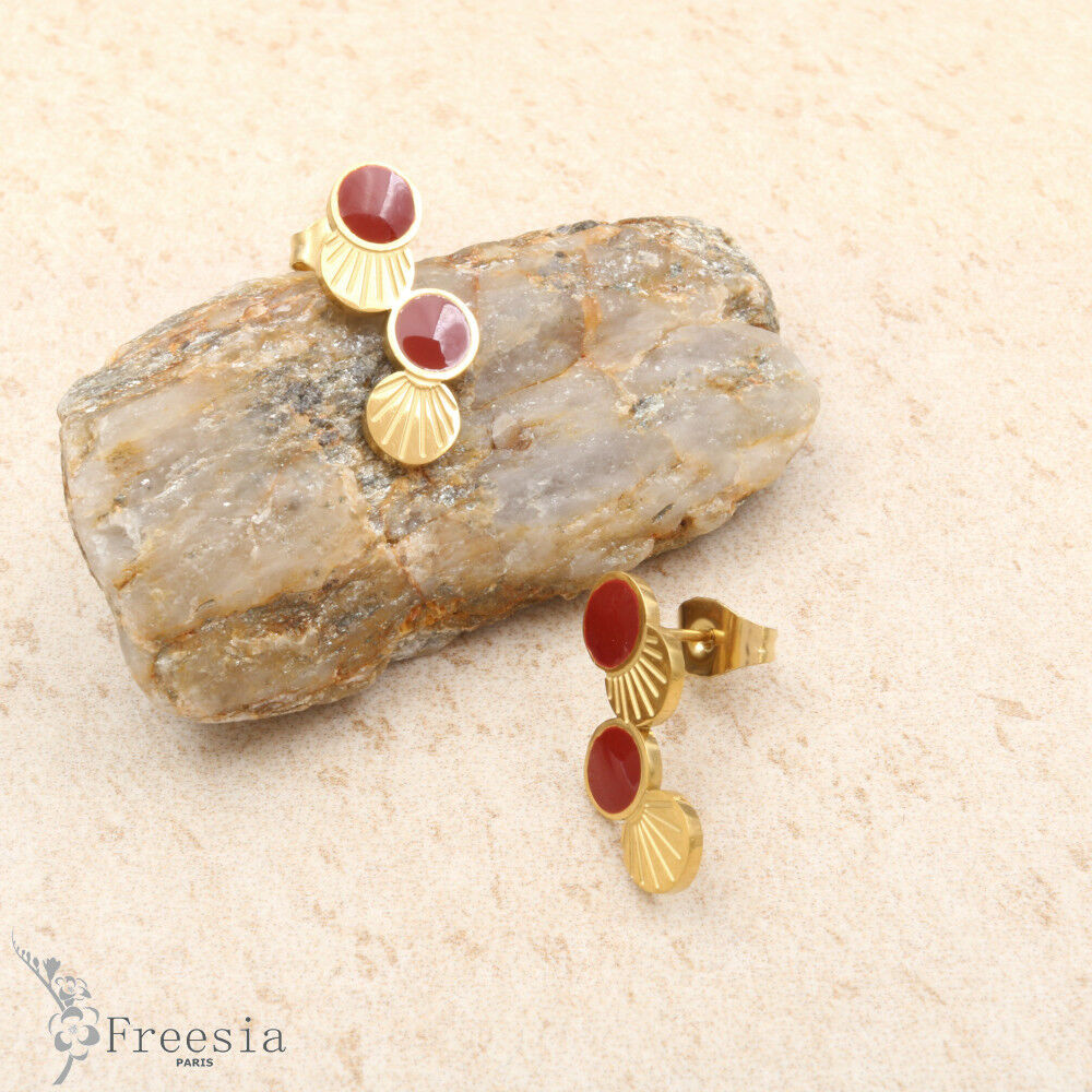 Boucles d'oreilles acier laqué - 10390