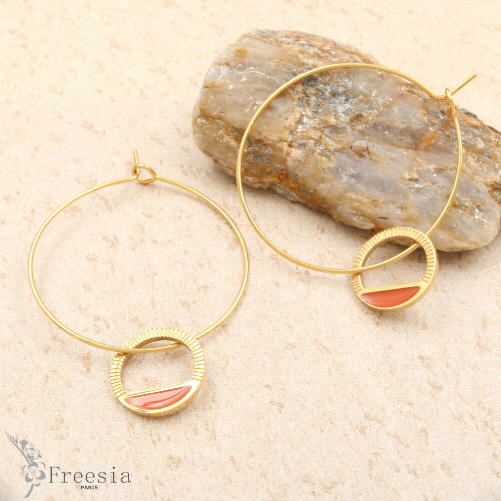 Boucles d'oreilles acier laqué - 10391