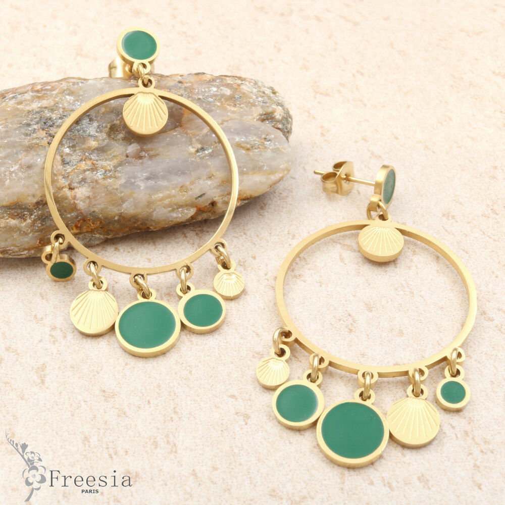 Boucles d'oreilles acier laqué - 10392