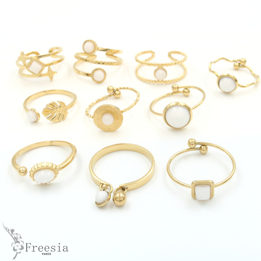 Bague acier et pierre naturelle - 1042402