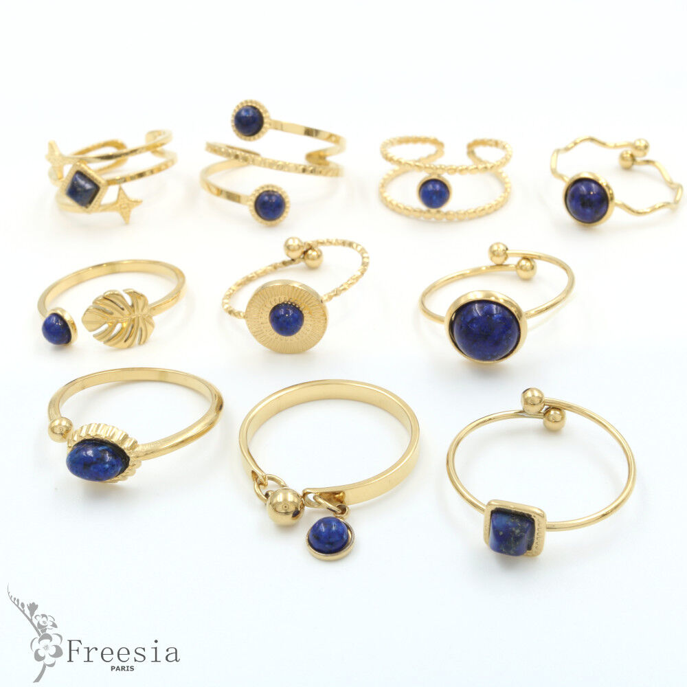 Bague acier et pierre naturelle - 1042403