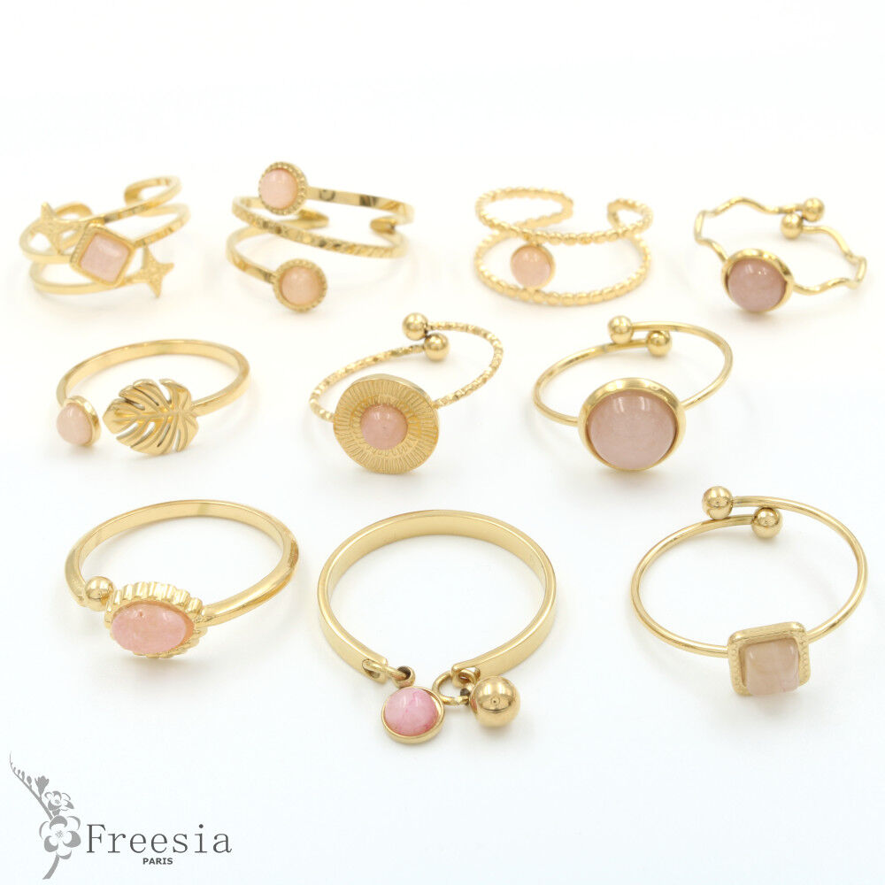 Bague acier et pierre naturelle - 1042408