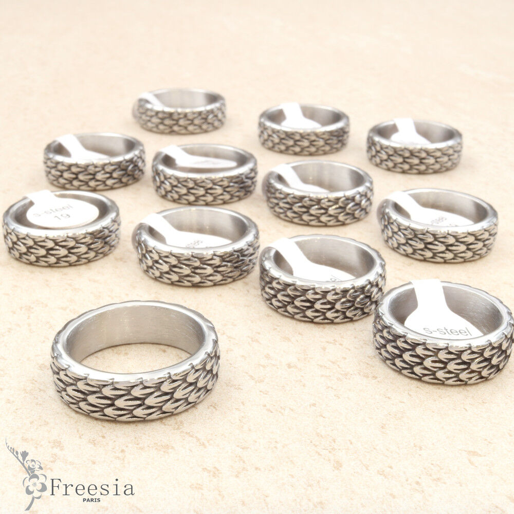 Bague homme acier - 10428