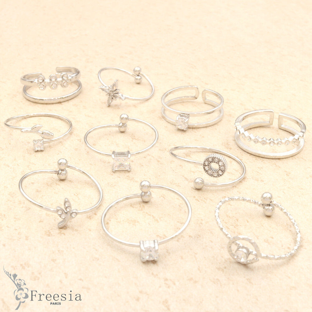 Bague acier et cristal - 10433