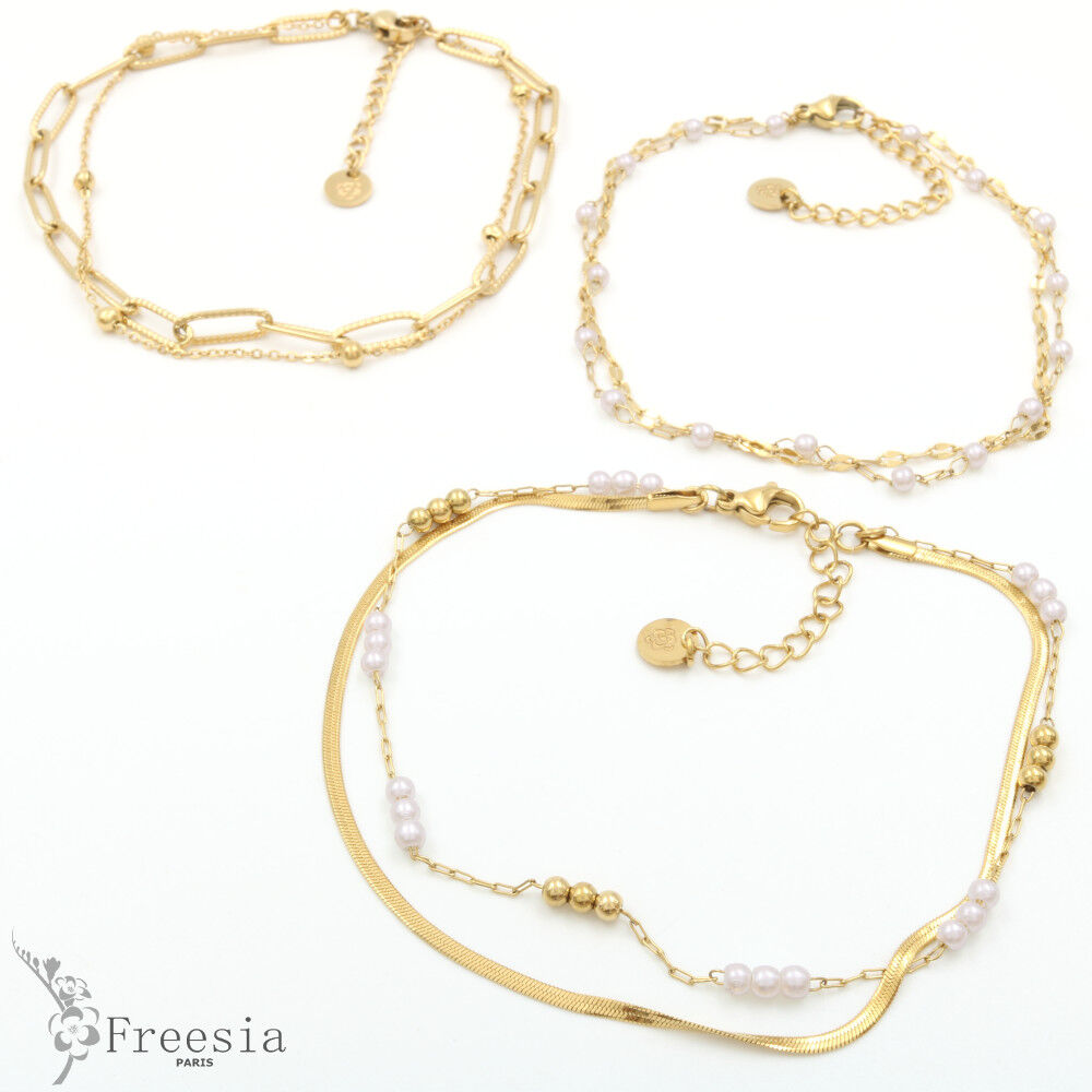 Chaîne de cheville acier et nacre - 10500