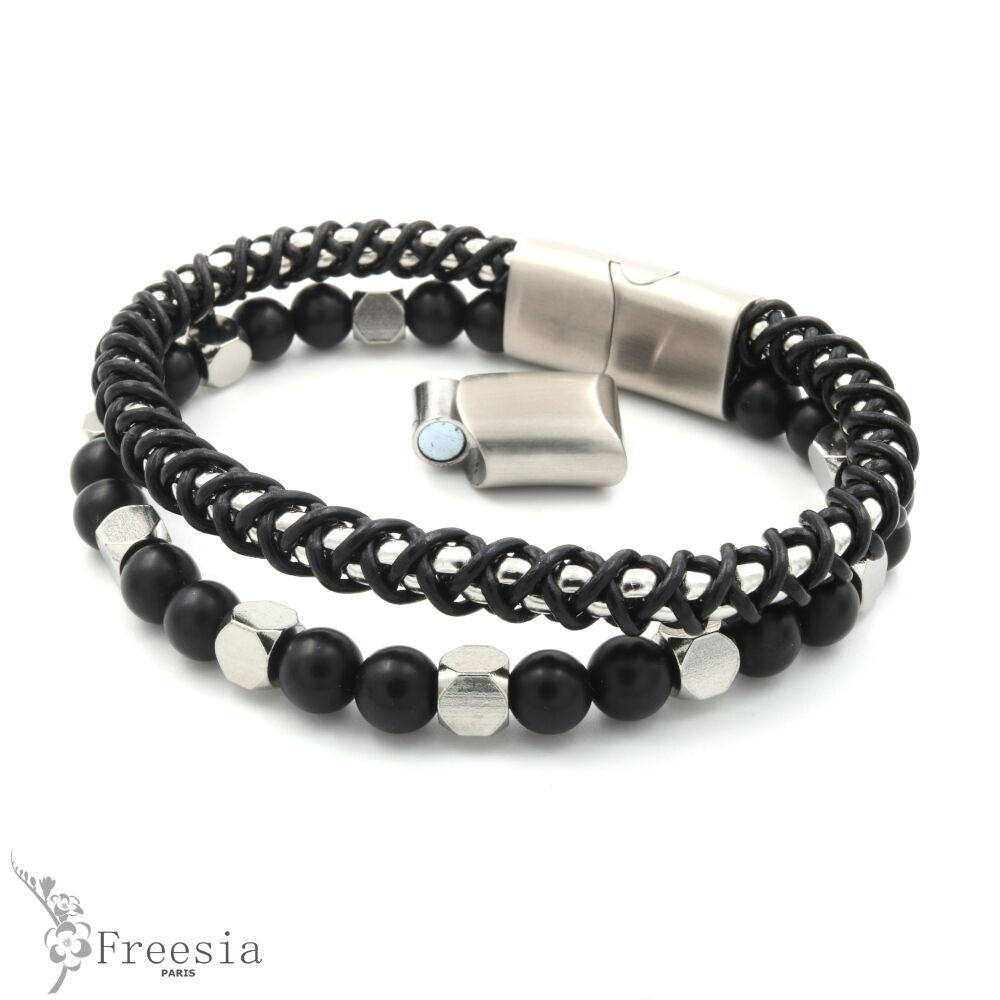 Herren-Armband aus Cuir et Acier – 10646