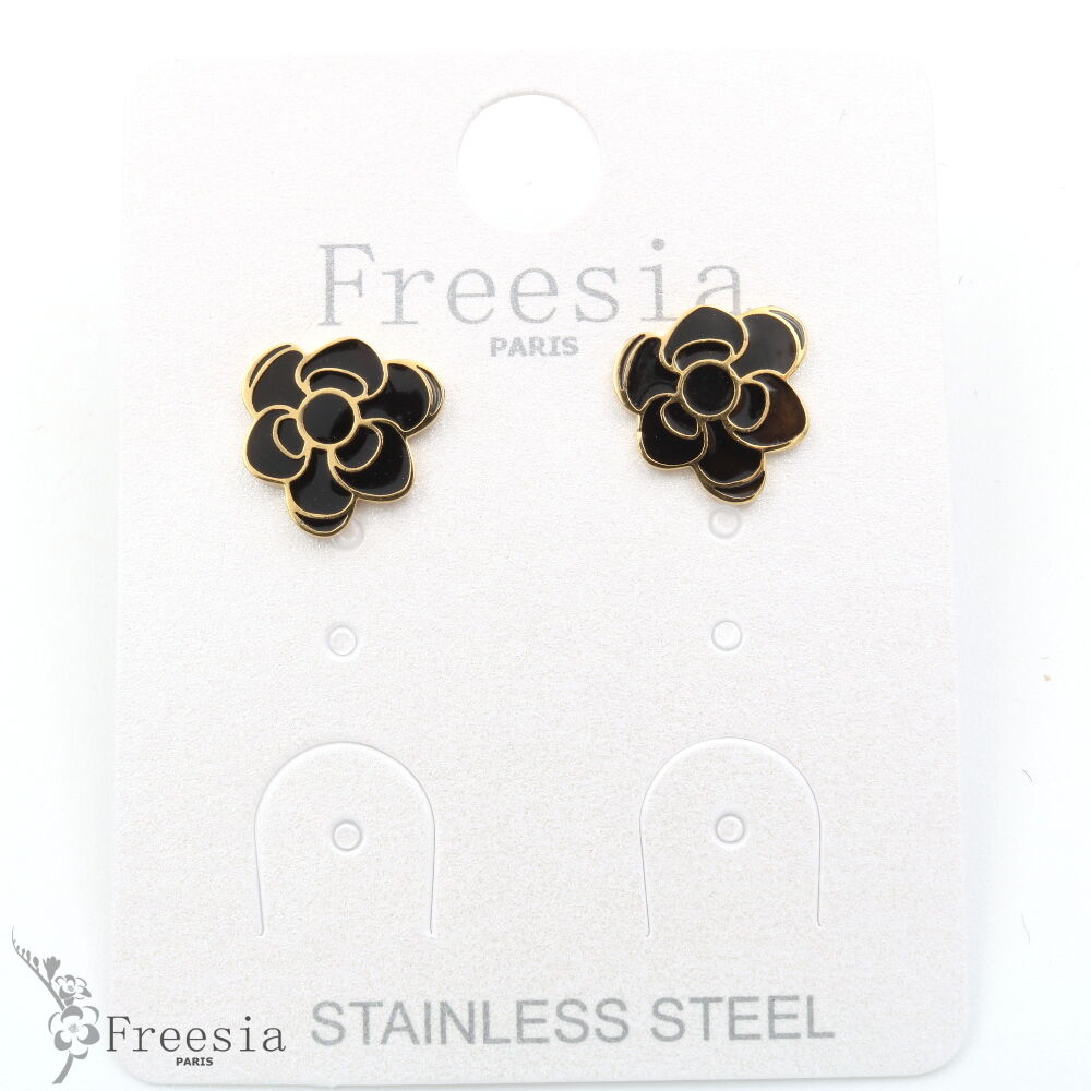 Boucles d'oreilles acier laqué - 11301