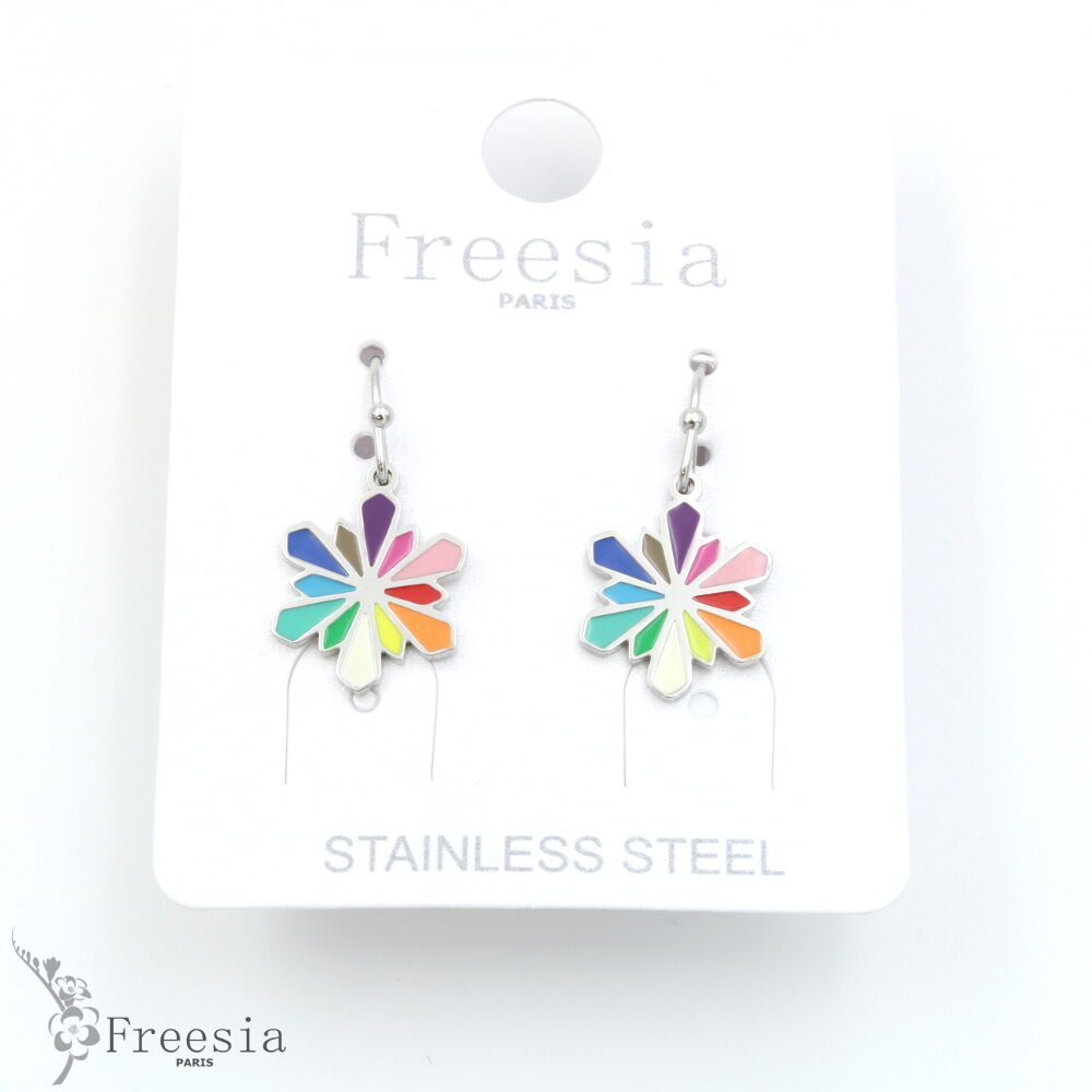 Boucles d'oreilles acier laqué - 11342