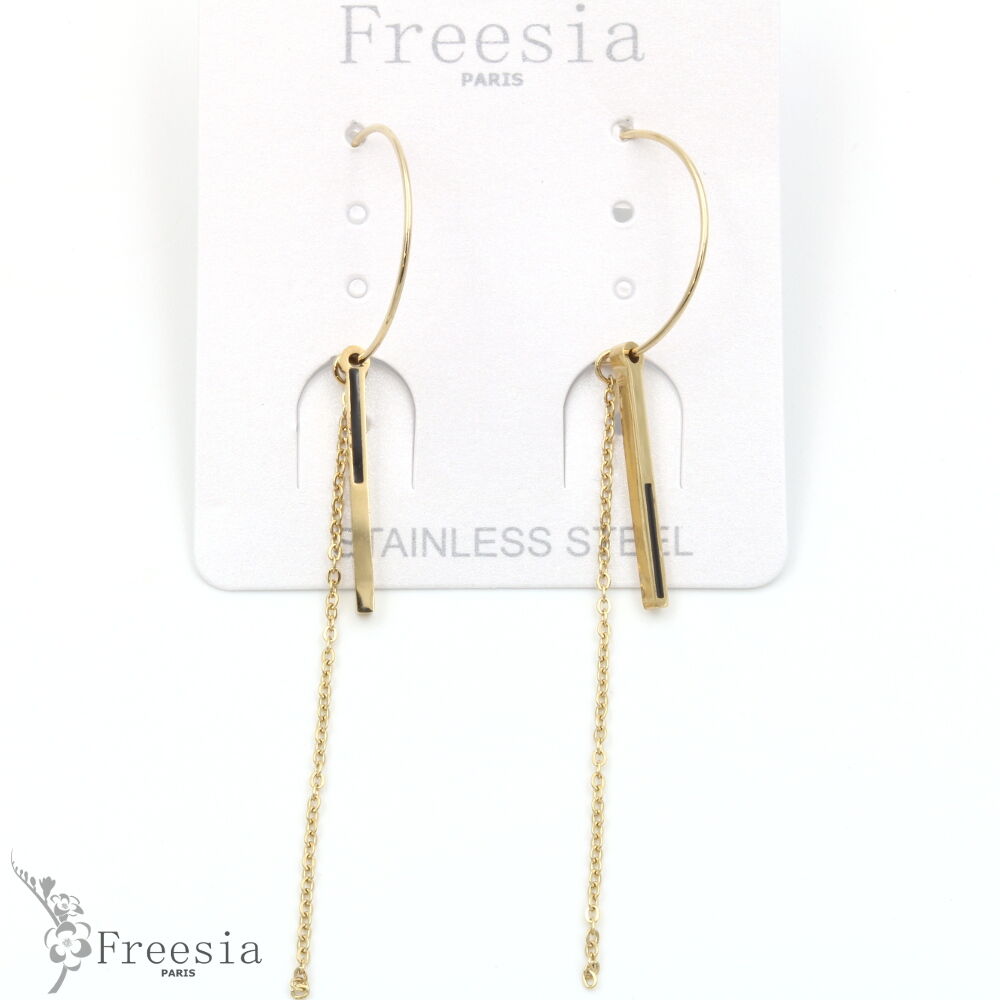 Boucles d'oreilles acier laqué - 11349
