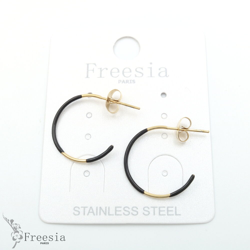 Boucles d'oreilles acier laqué - 11356