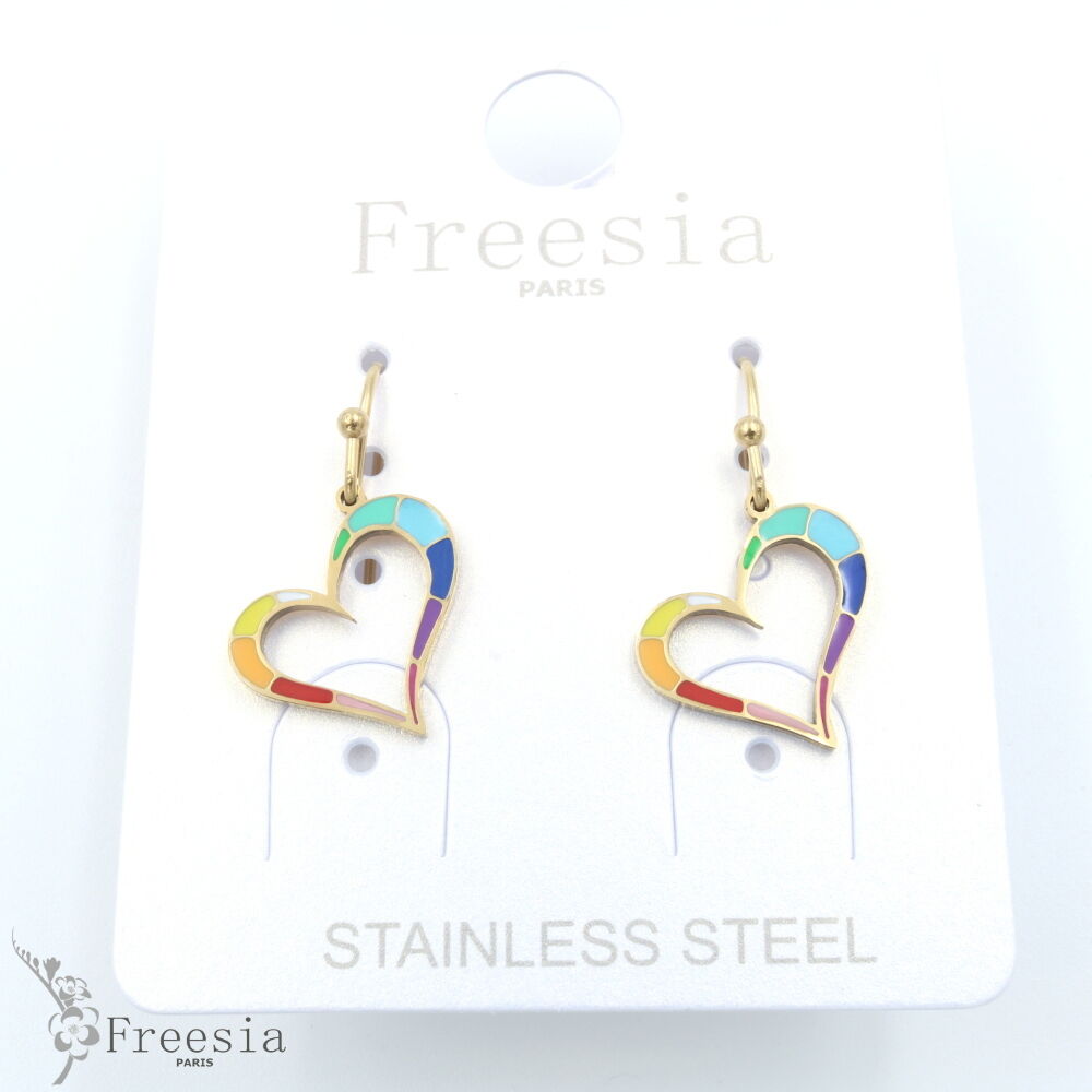 Boucles d'oreilles acier laqué - 11368