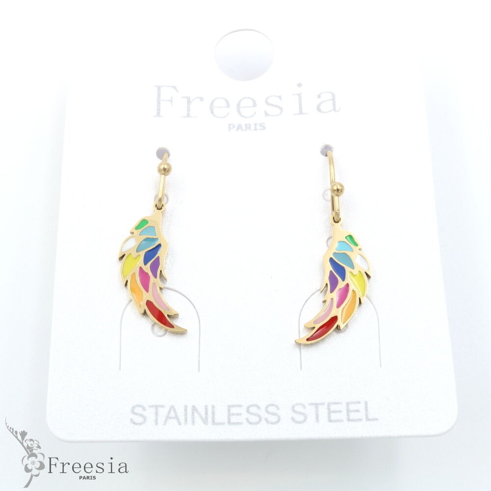 Boucles d'oreilles acier laqué - 11370