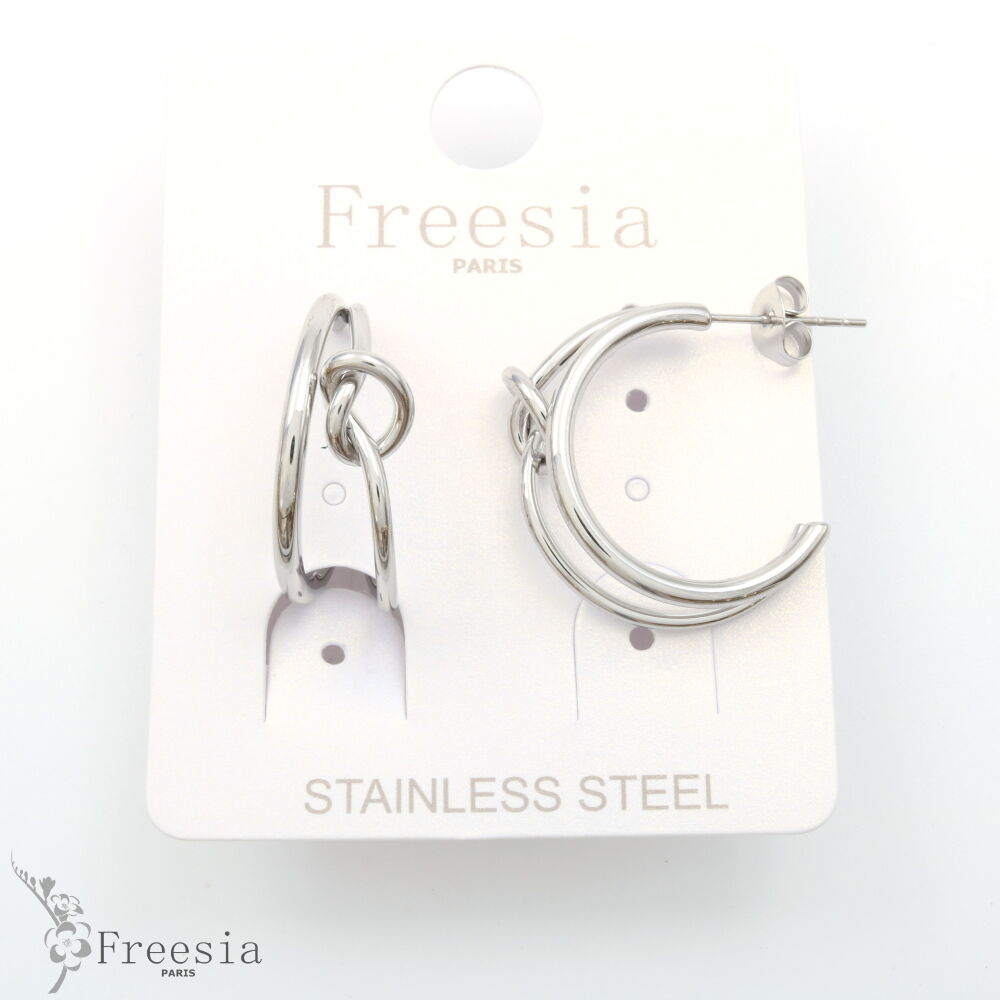 Boucles d'oreilles acier - 11386