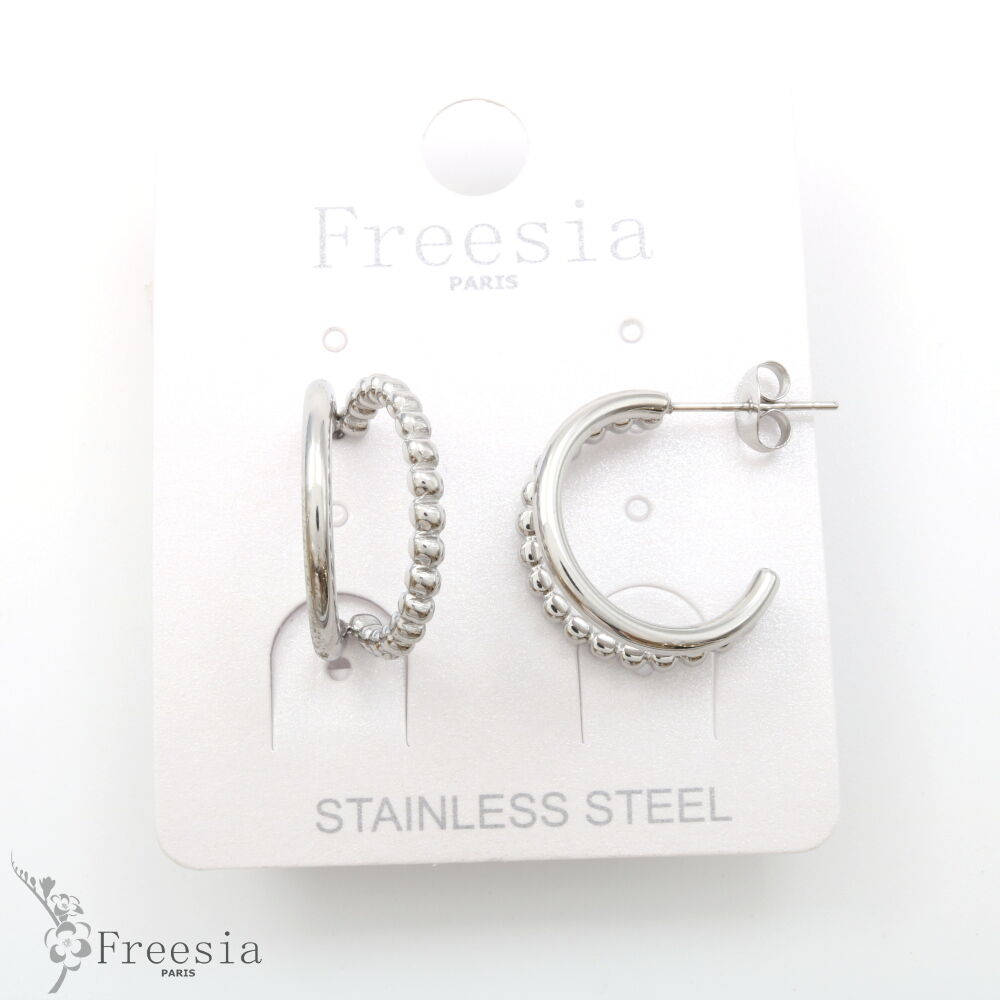 Boucles d'oreilles acier - 11388