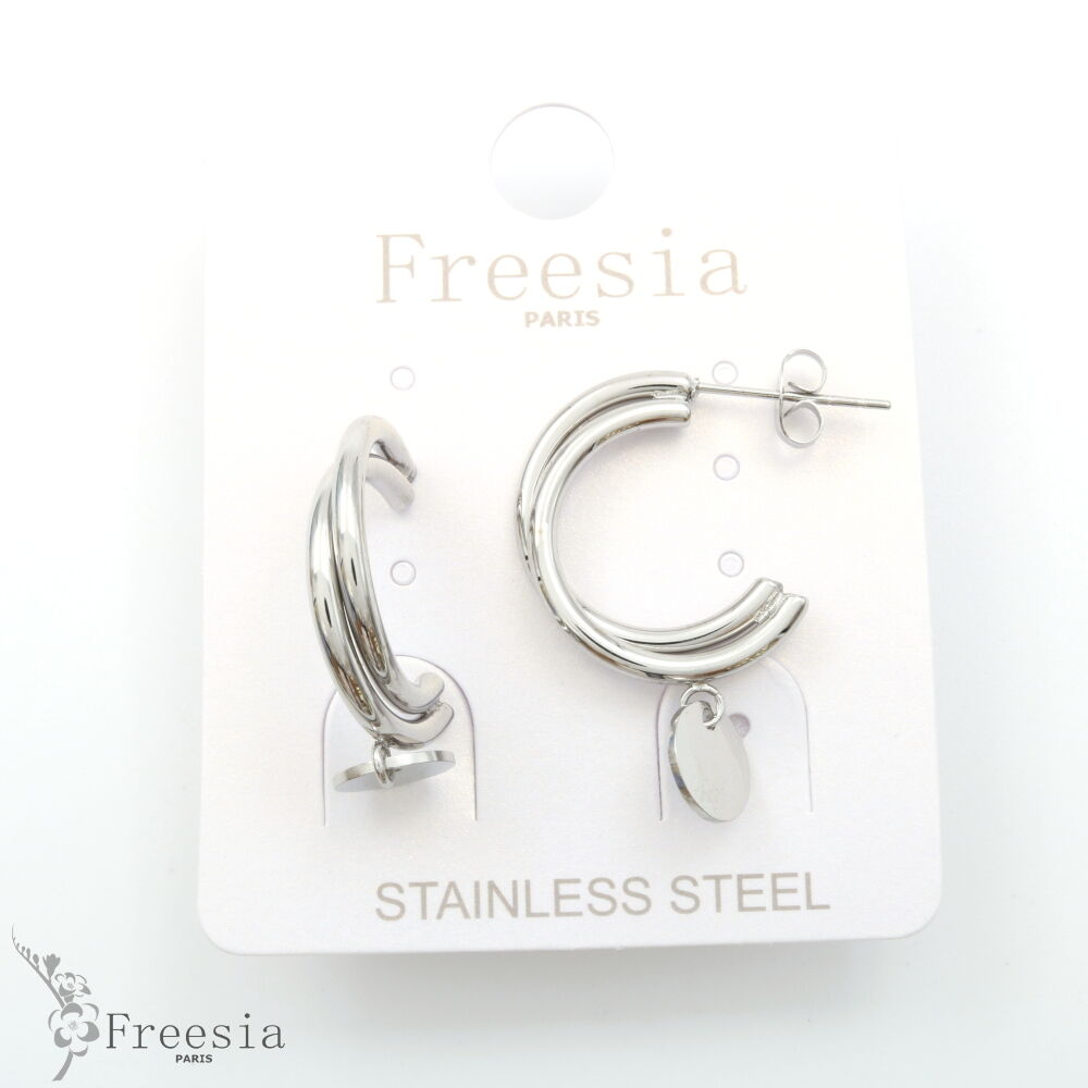 Boucles d'oreilles acier - 11390