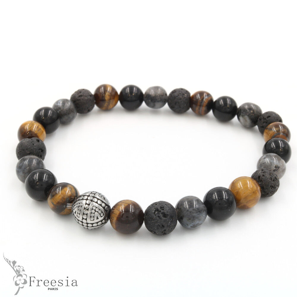Pulsera hombre pierre naturalle et acier - 11618