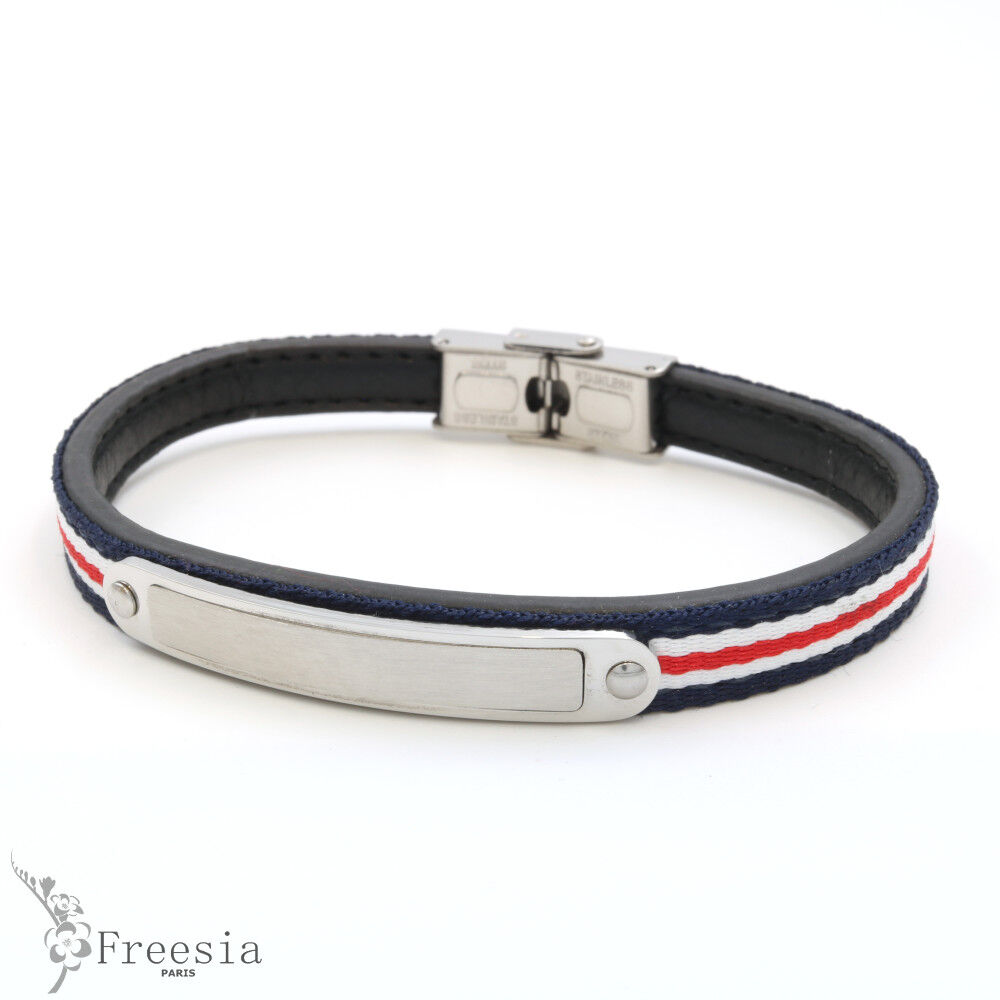 Bracelet homme cuir et acier - 11638