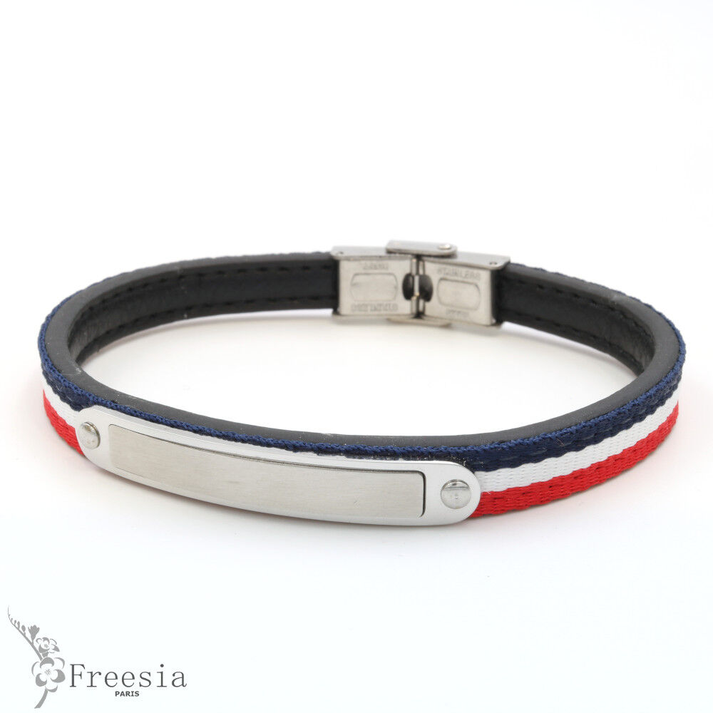 Bracelet homme cuir et acier - 11639
