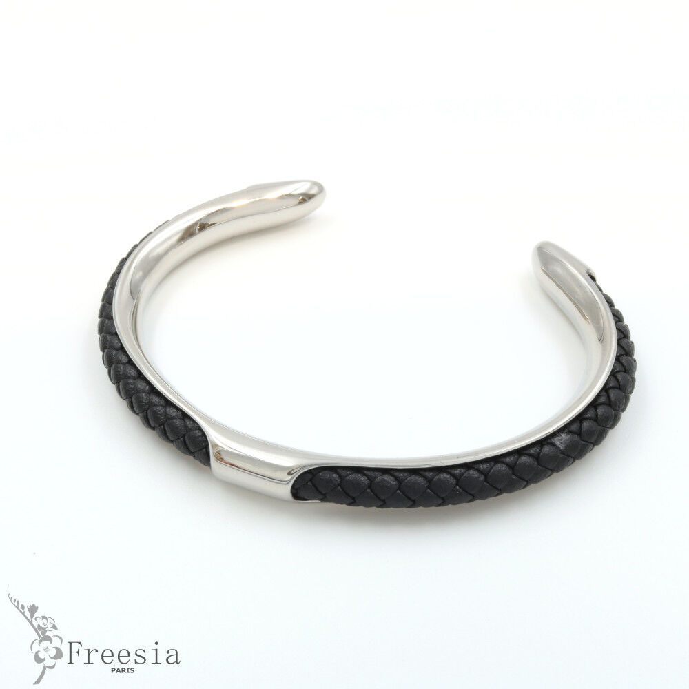 Bracelet homme cuir et acier - 11650