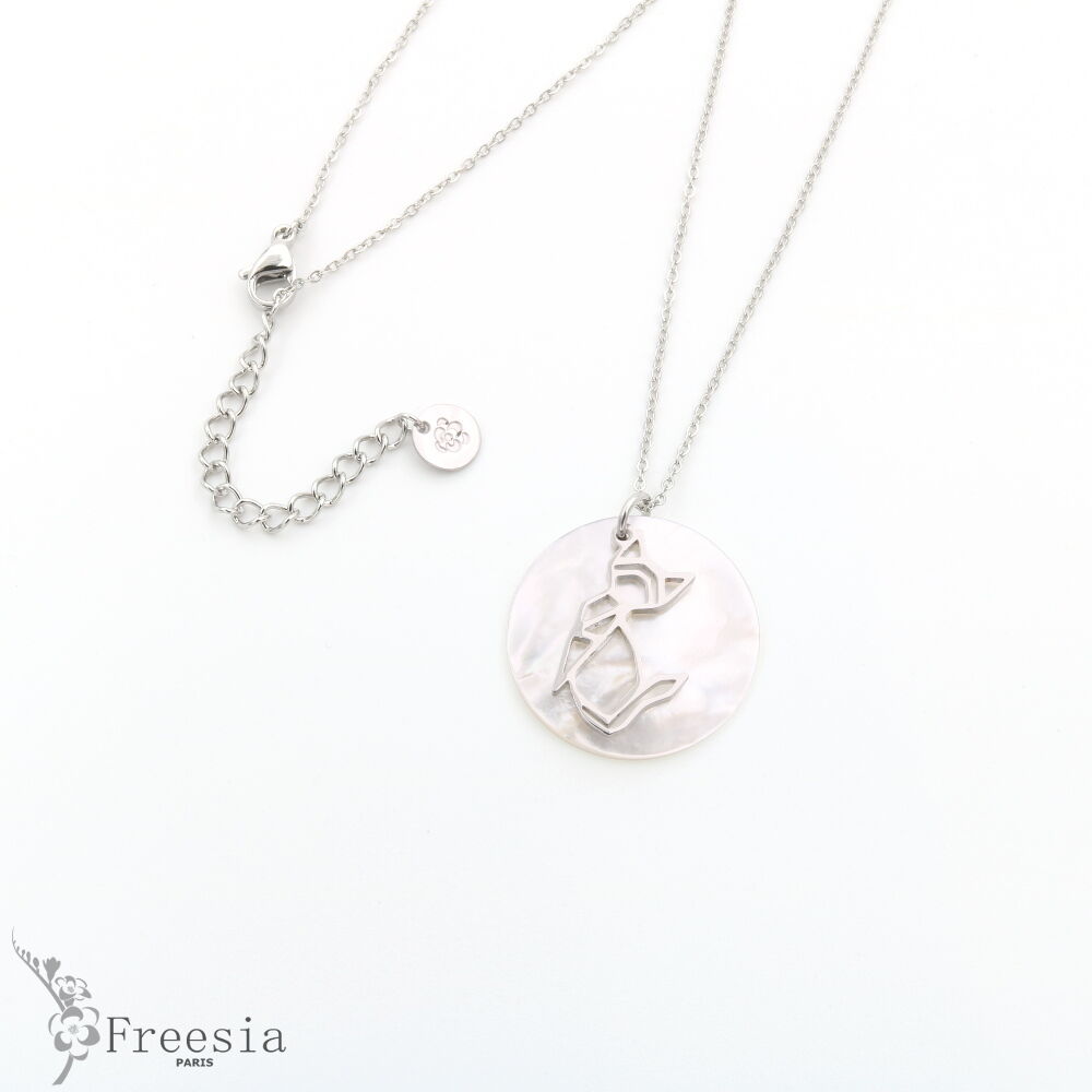 Collier acier et nacre - 12159