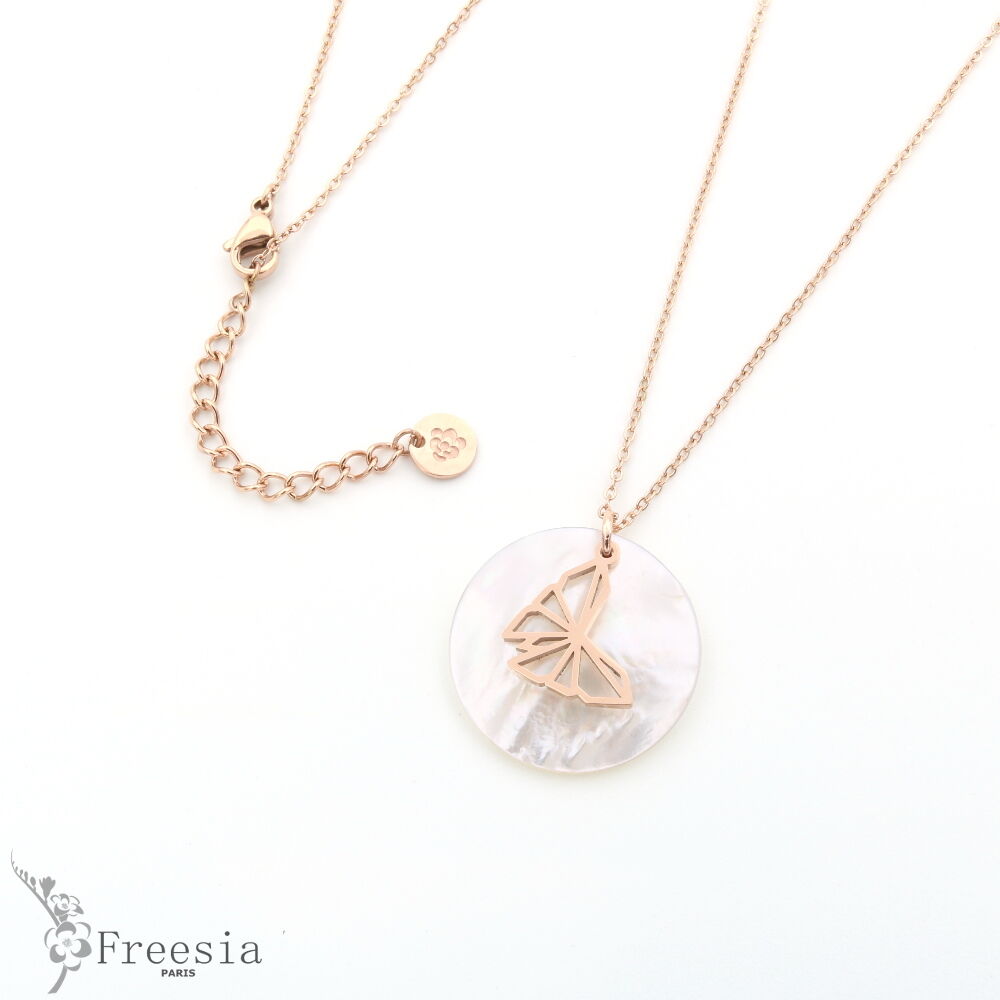 Collier Acier et Perlmutt - 12160