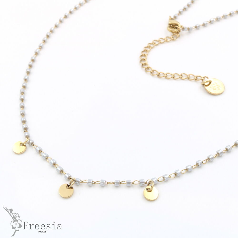 Collier Acier et Rocaille – 12174