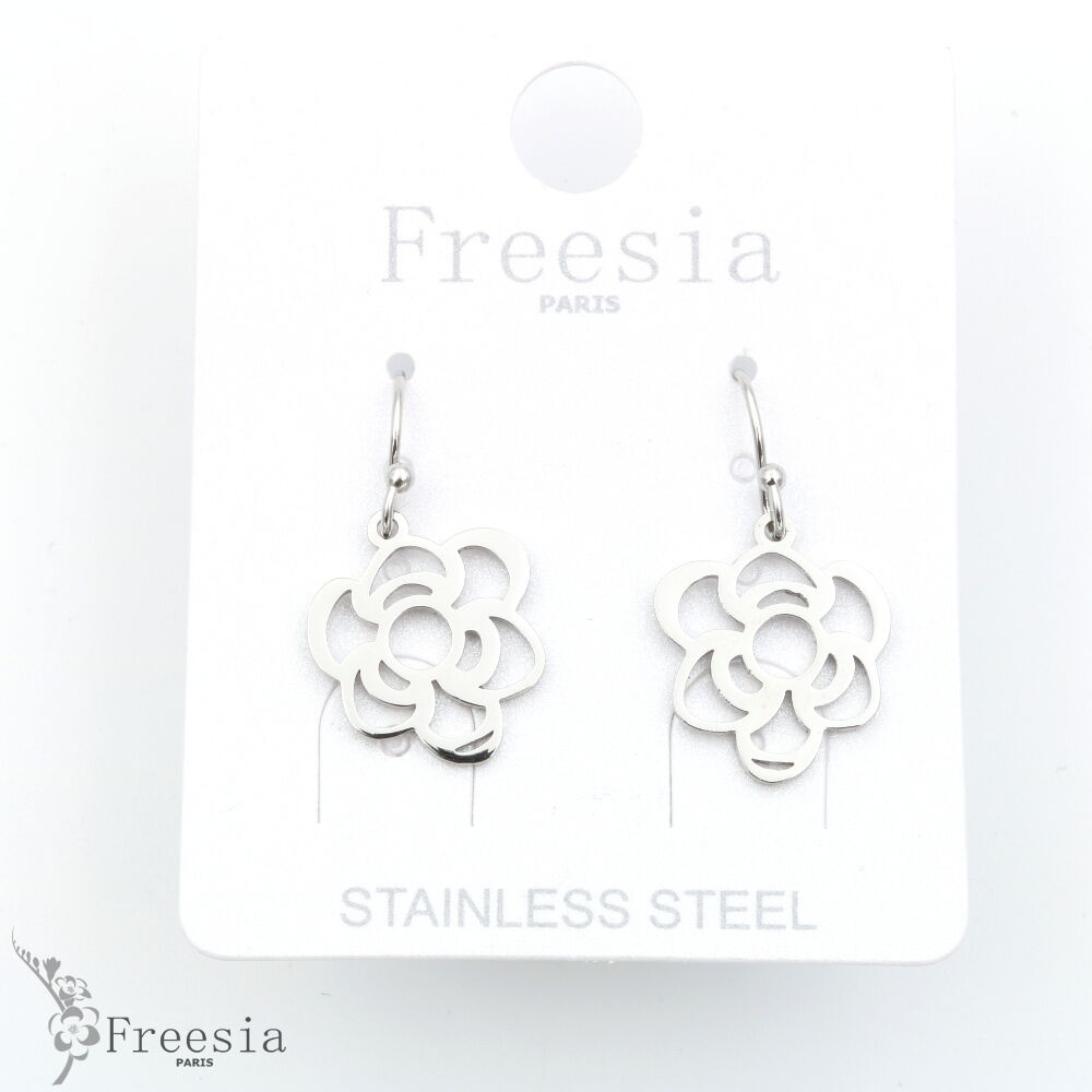 Boucles d'oreilles acier ajouré - 12390