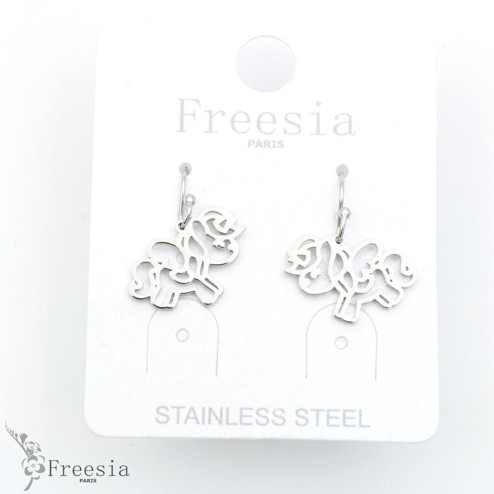 Boucles d'oreilles acier ajouré - 12394