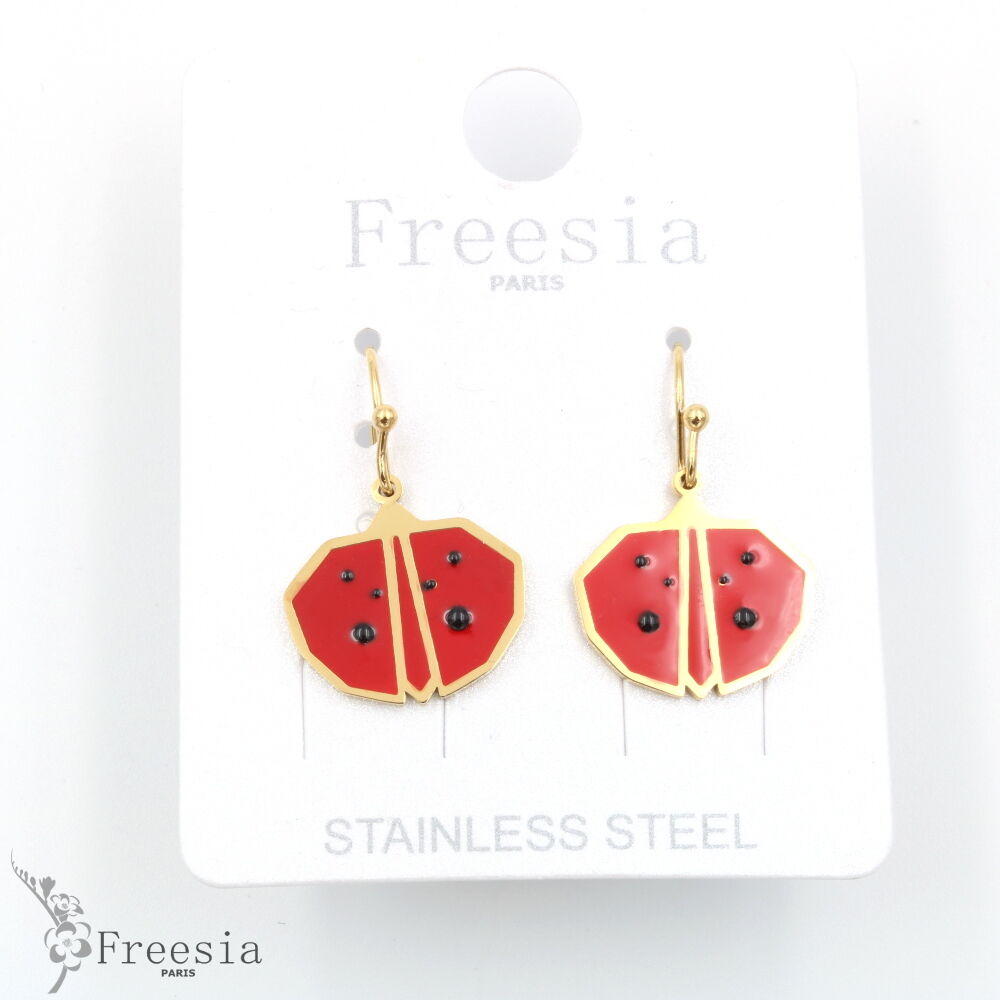 Boucles d'oreilles acier laqué - 12395