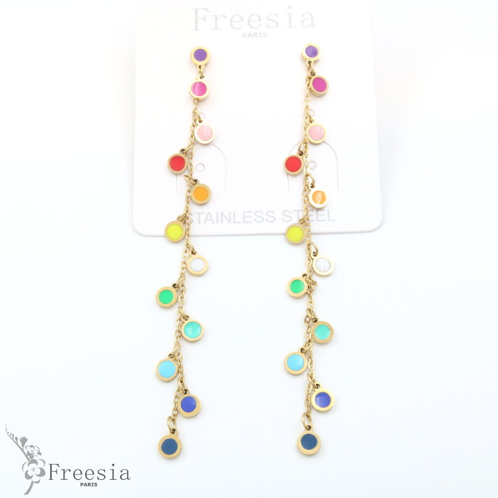 Boucles d'oreilles acier laqué - 13360