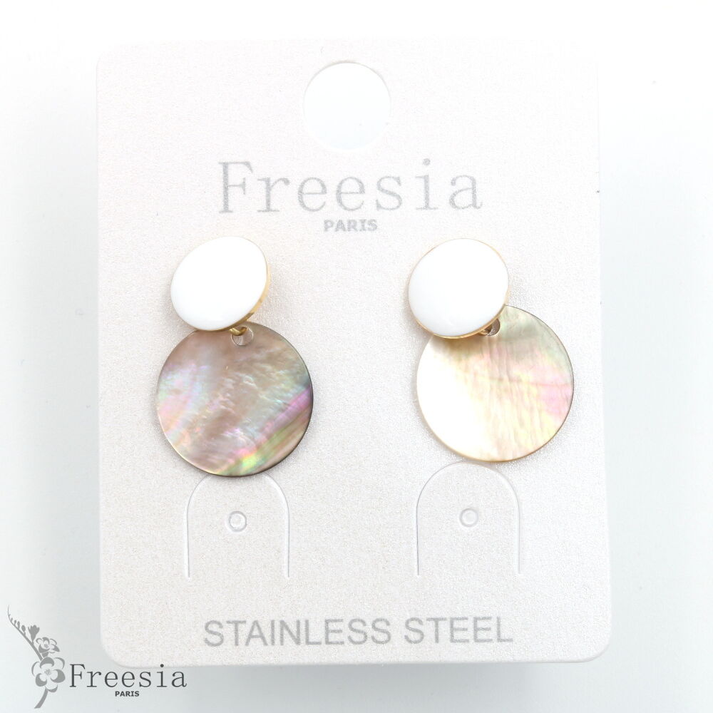 Boucles d'oreilles acier laqué - 14302