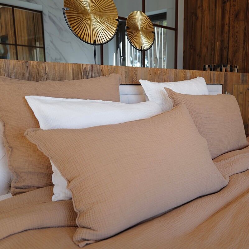 Housse de couette gaze de coton cannelle 240X220 CM